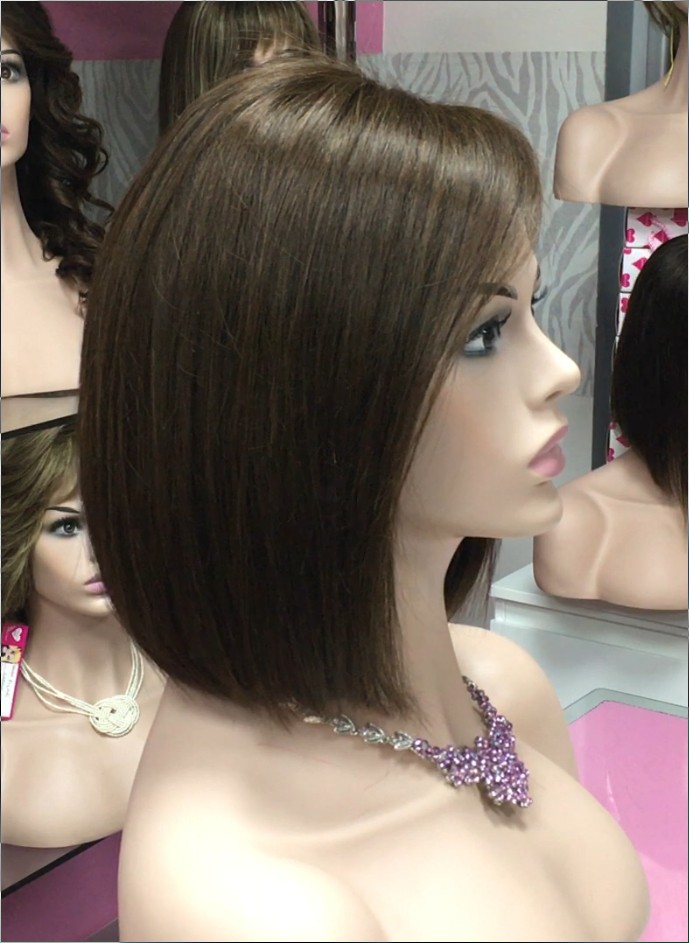 Peluca cabello natural Minauti color 6 TOP de TULL transparente