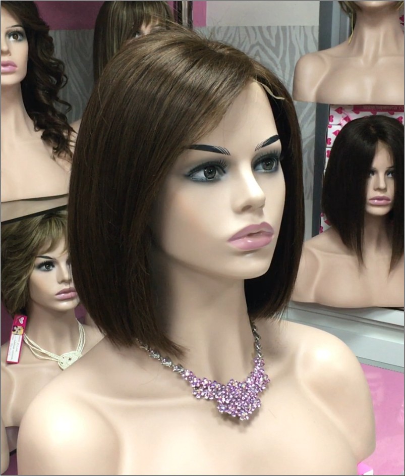 Peluca cabello natural Minauti color 6 TOP de TULL transparente