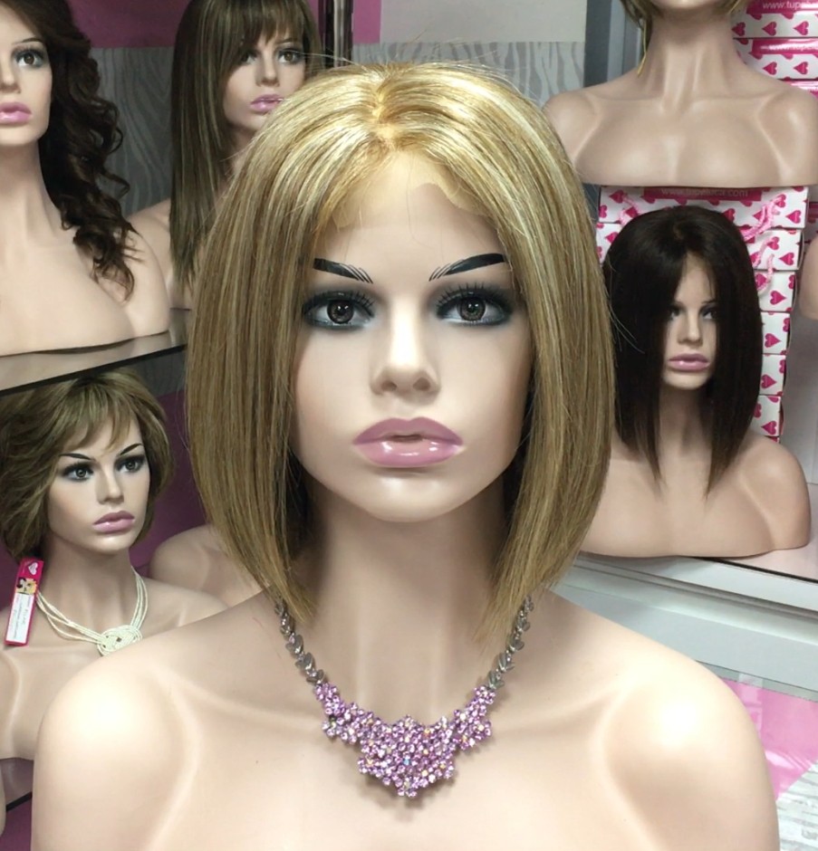 Peluca cabello natural Minauti color 8H613 TOP de TUL transparente