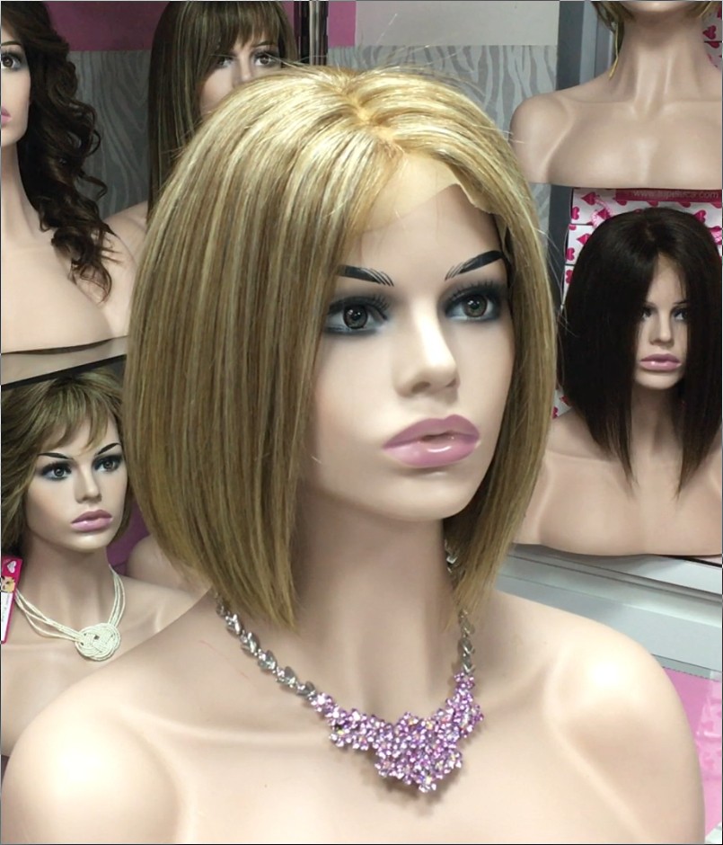 Peluca cabello natural Minauti color 8H613 TOP de TUL transparente