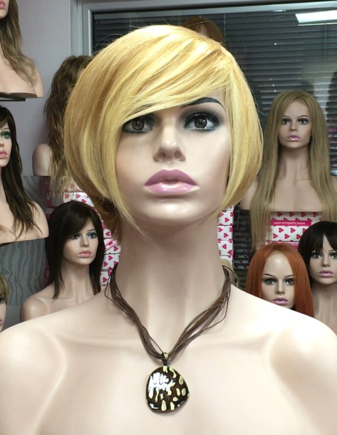 Peluca cabello natural Rebecca color 27F613 confecc. maquina