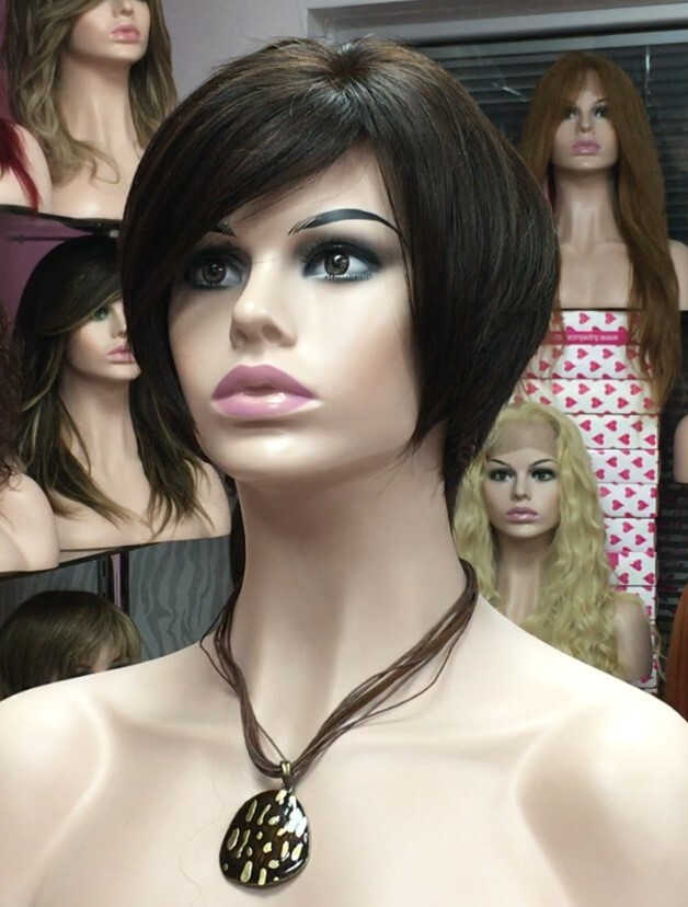 Peluca cabello natural Rebecca color 2 Top de Tul entero transparente