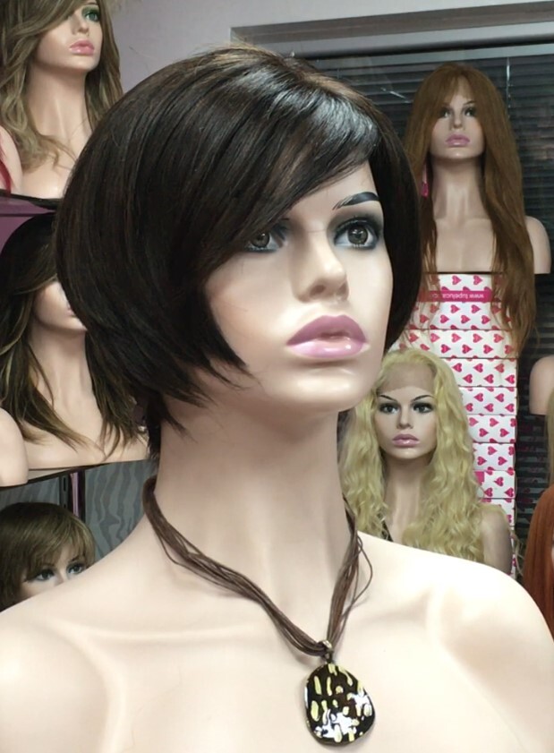 Peluca cabello natural Rebecca color 2 Top de Tul entero transparente