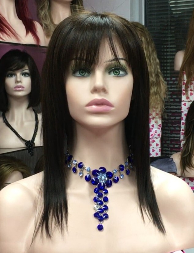 Peluca cabello natural Veronica color 2 TOP de Tul ENTERO