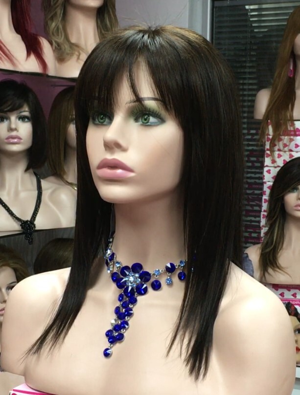 Peluca cabello natural Veronica color 2 TOP de Tul ENTERO