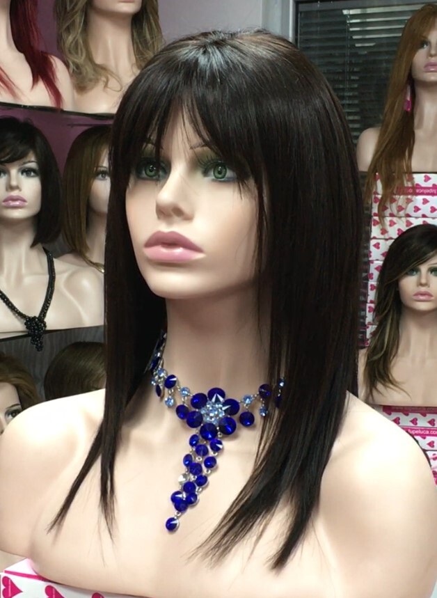 Peluca cabello natural Veronica TOP de TUL ENTERO color 1b