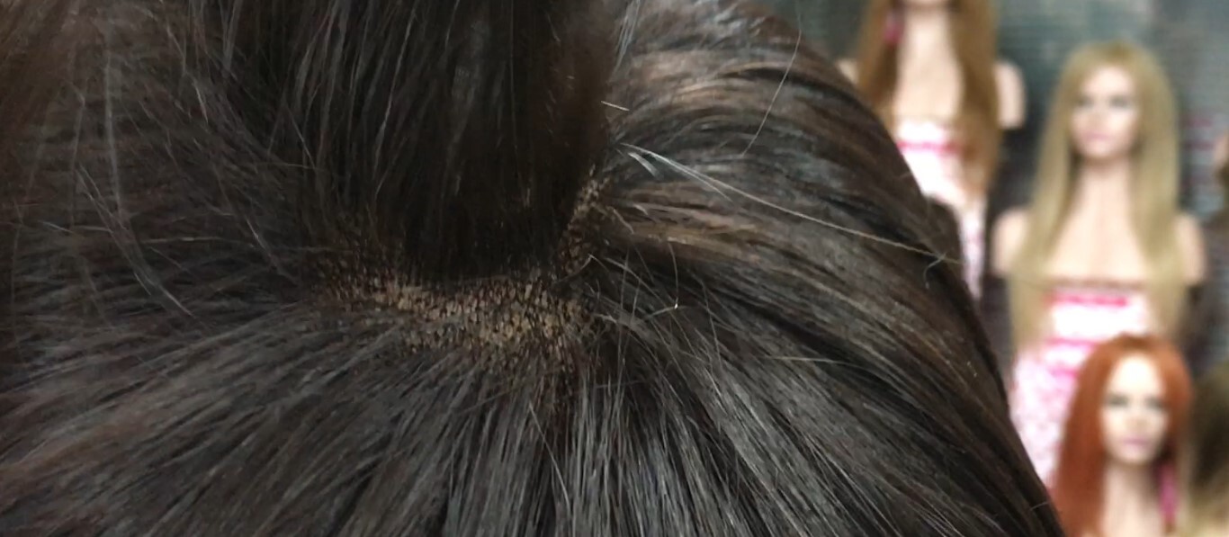 Peluca cabello natural Veronica TOP de TUL ENTERO color 1b
