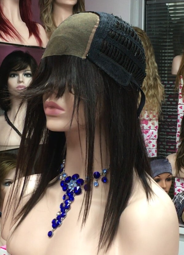 Peluca cabello natural Veronica TOP de TUL ENTERO color 1b