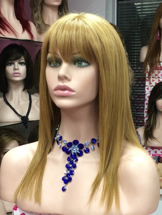 Peluca cabello natural Veronica color 27 TOP de Tul ENTERO transparente