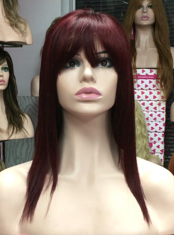 Peluca cabello natural Veronica TOP de TUL ENTERO color base 2 + tinte 7.6