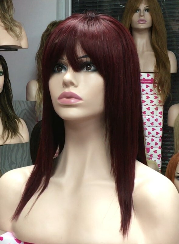 Peluca cabello natural Veronica TOP de TUL ENTERO color base 2 + tinte 7.6