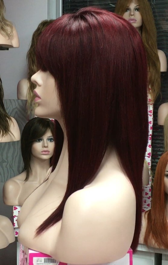 Peluca cabello natural Veronica TOP de TUL ENTERO color base 2 + tinte 7.6