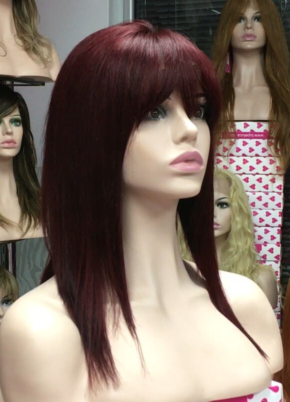 Peluca cabello natural Veronica TOP de TUL ENTERO color base 2 + tinte 7.6