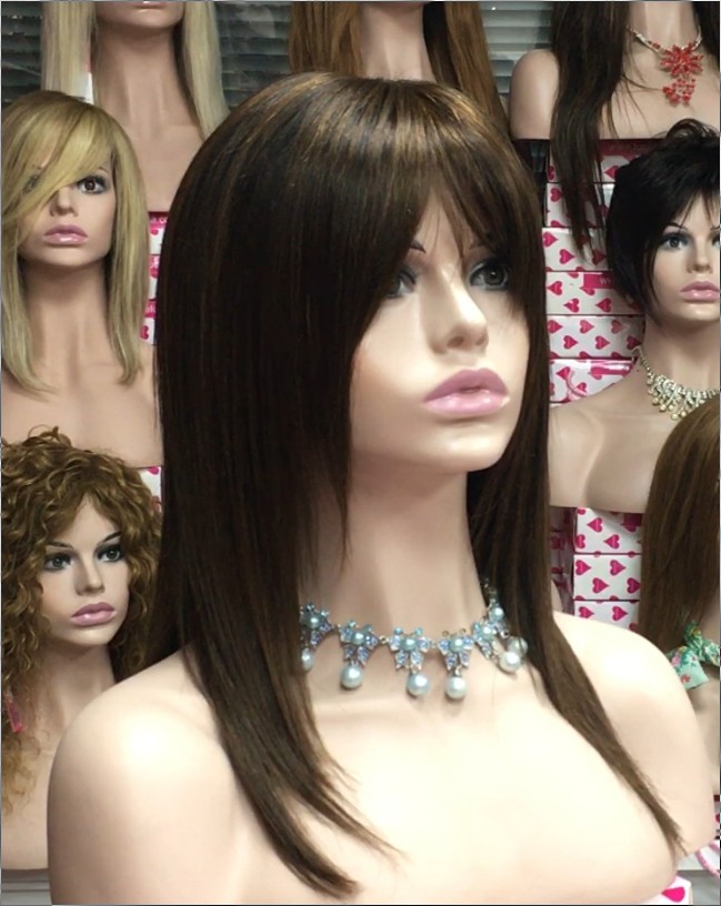 Peluca cabello natural Veronica color 2H5 RAYA de TUL transparente efecto piel