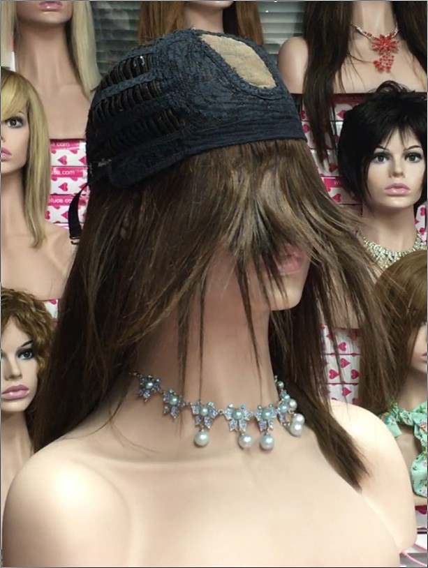 Peluca cabello natural Veronica color 2H5 RAYA de TUL transparente efecto piel
