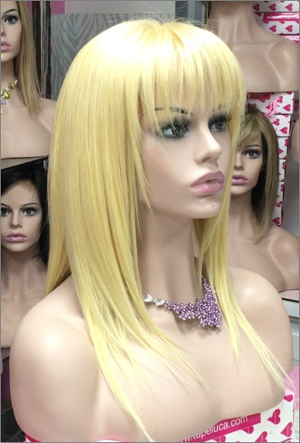 Peluca cabello natural Veronica TOP de TUL color 613_plata