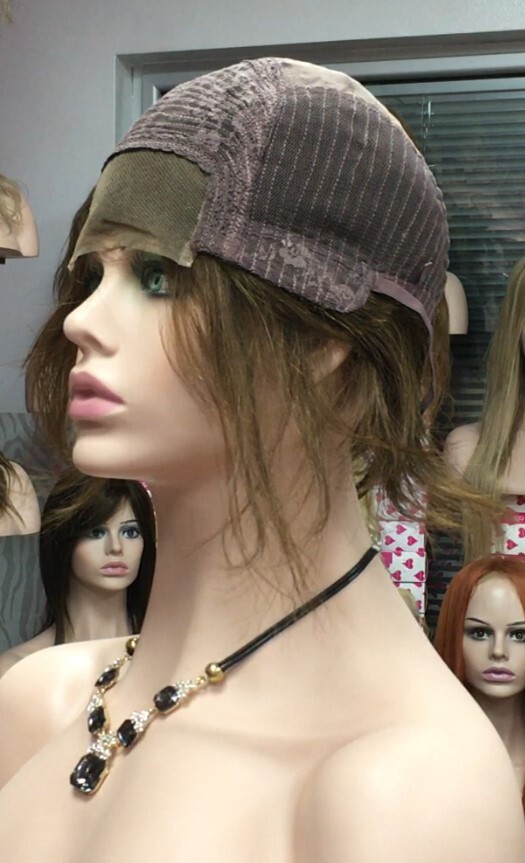 Peluca natural  WENDY color 5 Frontal de Tul transparente