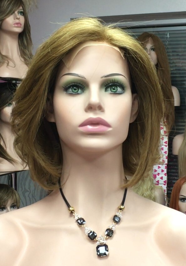 Peluca natural  WENDY color 8 Frontal de Tul transparente