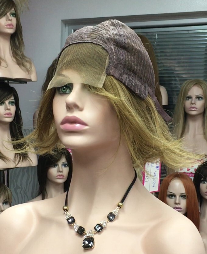 Peluca natural  WENDY color 8 Frontal de Tul transparente