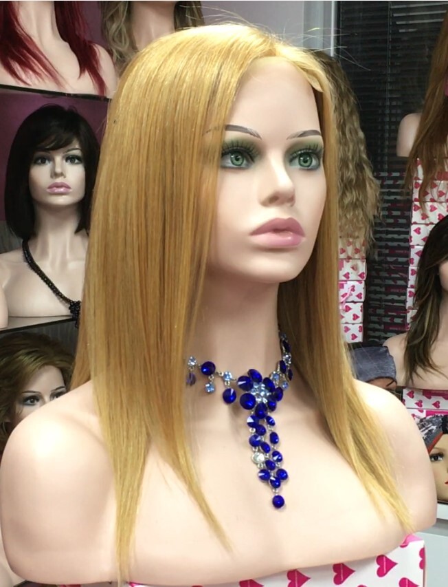 Peluca cabello natural ALEXIS color 27 TOP de TUL ENTERO EXTRA LARGO 35-40 cm