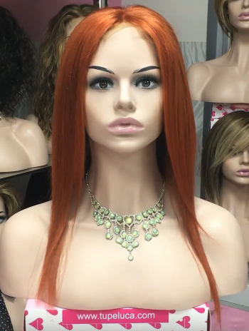 Peluca natural larga lisa CLARA, TOP TUL COMPLETO color 130