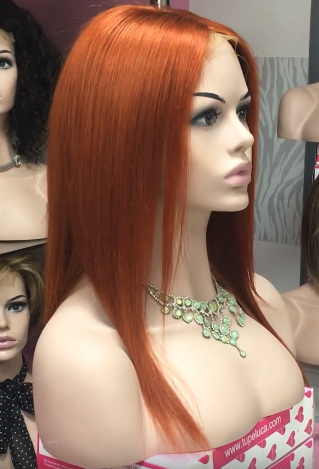 Peluca natural larga lisa CLARA, TOP TUL COMPLETO color 130