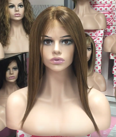 Peluca natural larga lisa CLARA, TOP TUL COMPLETO color 8