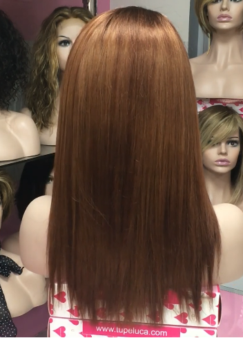 Peluca larga cabello natural Clara TOP TUL color Caoba