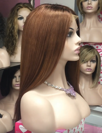 Peluca larga cabello natural Clara TOP TUL color Caoba