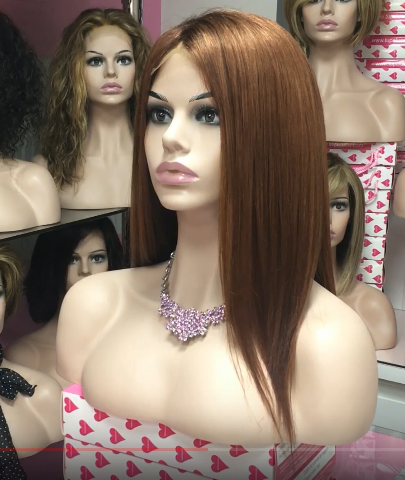 Peluca larga cabello natural Clara TOP TUL color Caoba
