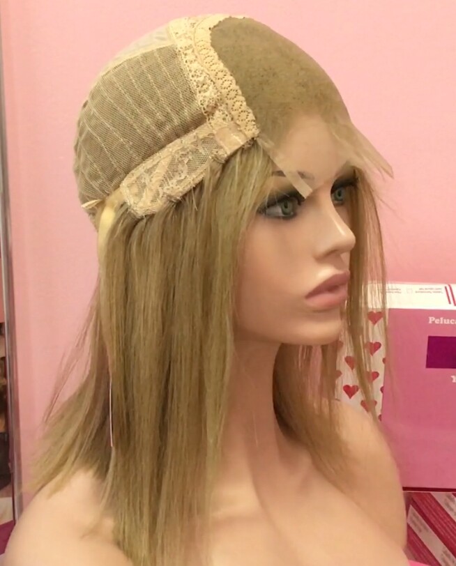 Peluca pelo natural MELANY color 14 TOP TUL transparente