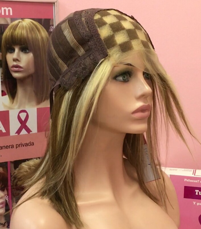 Peluca pelo natural MELANY color 4H613 TOP TUL transparente