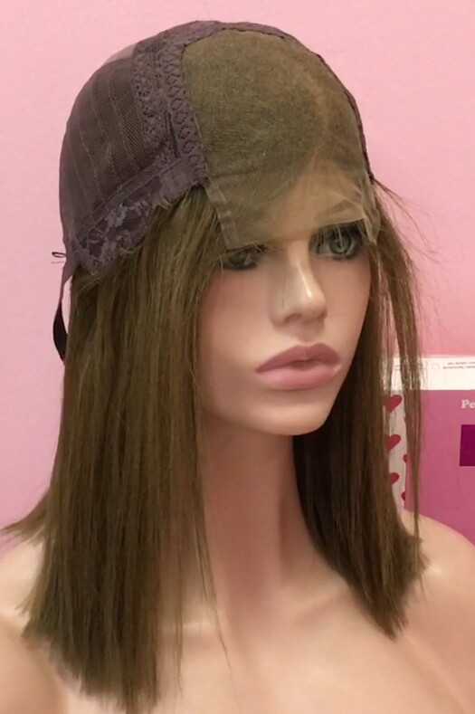 Peluca pelo natural MELANY color 8S TOP TUL transparente