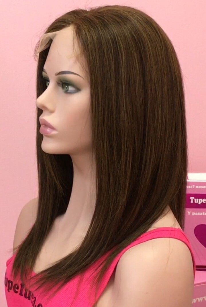 Peluca cabello natural Clara TOP de TUL color 1B/2h4