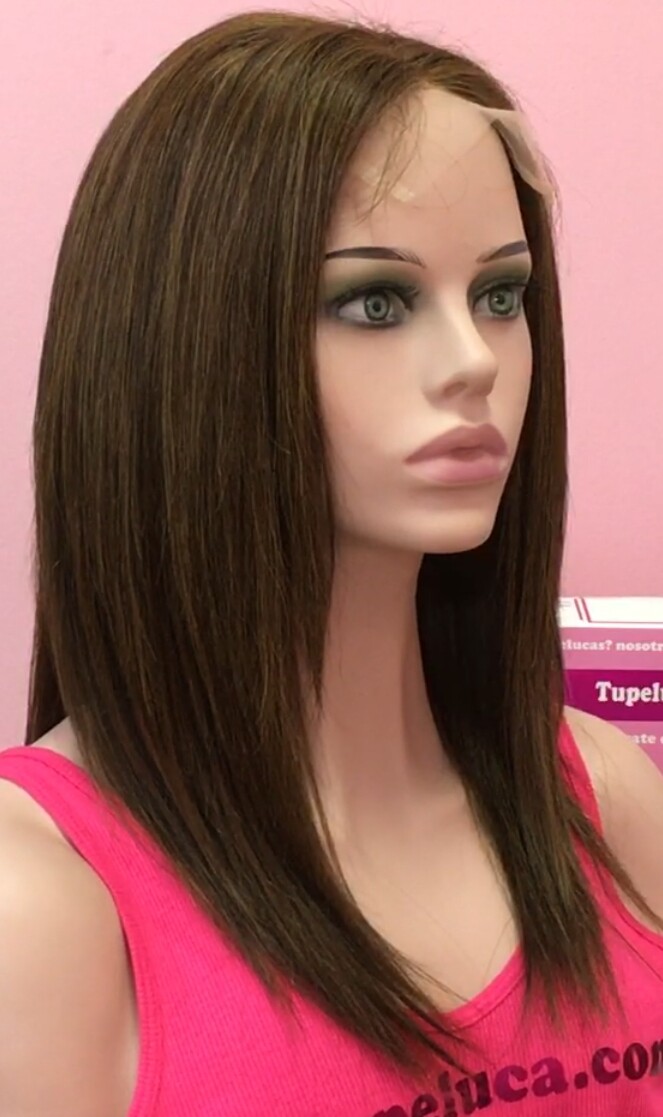 Peluca cabello natural Clara TOP de TUL color 1B/2h4