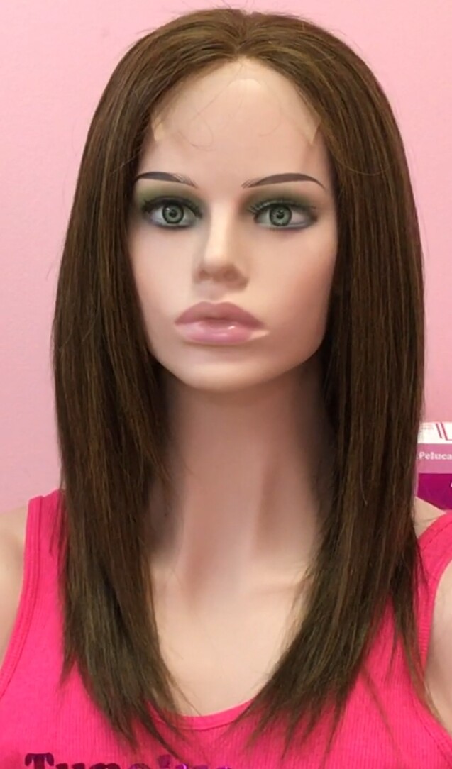 Peluca cabello natural Clara TOP de TUL color 1B/2h4