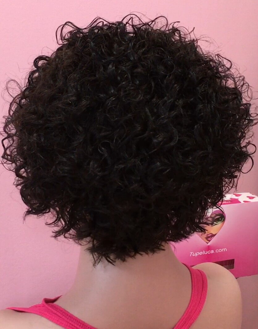 Peluca rizada natural AINHOA color 1 RAYA DE TUL