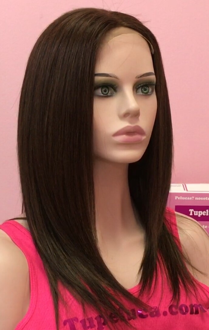 Peluca cabello natural Clara TOP de TUL color 2C