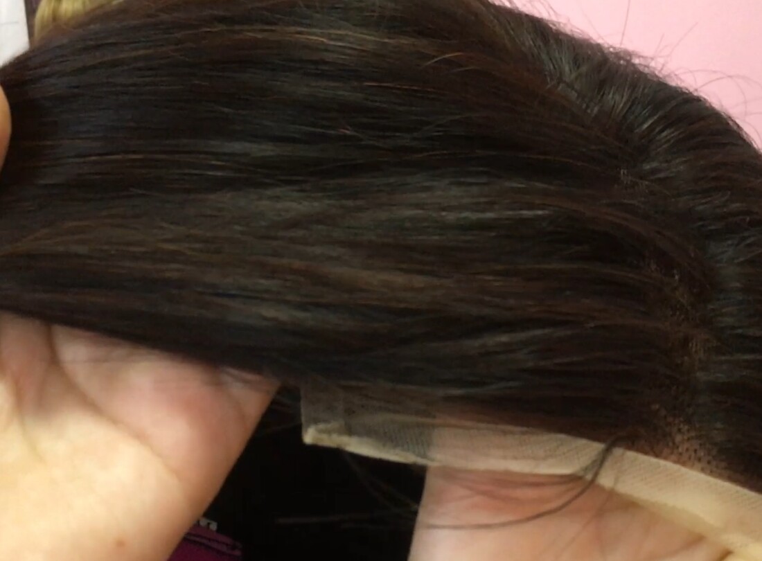 Peluca natural MINAUTI color 1B/2 TOP TUL transparente