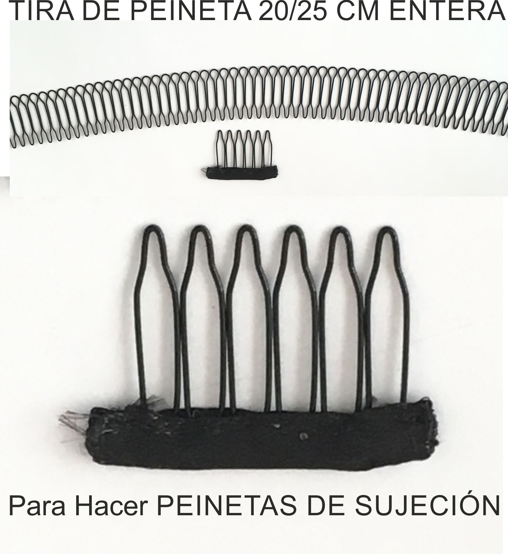 TIRA PARA HACER PEINETAS DE PELUCA COLOR NEGRO