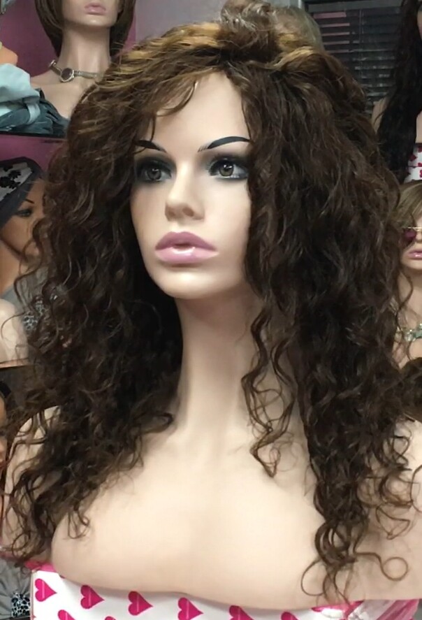 Peluca de cabello rizado natural ADELAIDE color 5 confecc a maquina