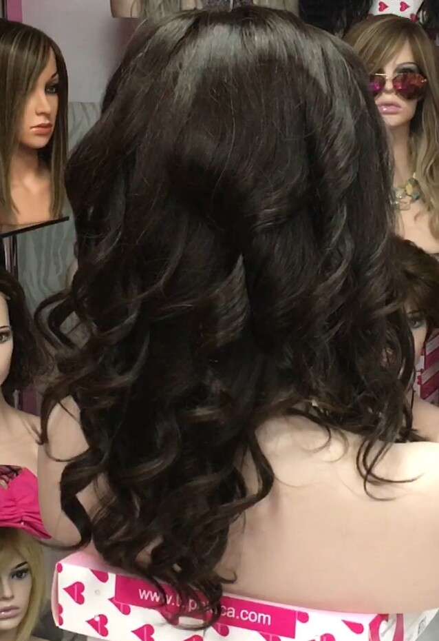 Peluca natural ALEXIS ONDAS 4 TOP TUL LARGO 35-40 cm