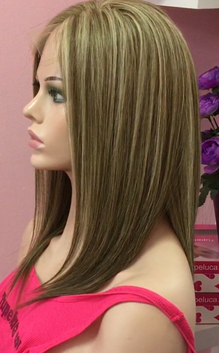 Peluca  natural CLARA color 8SH613 RAYA de TUL transparente efecto piel
