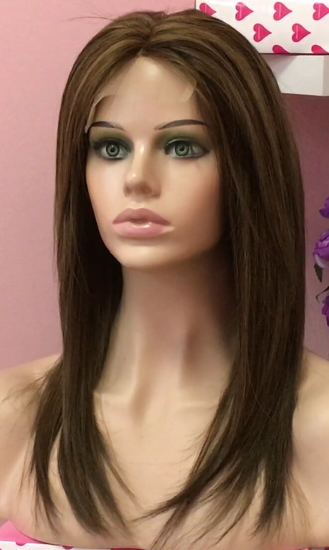 Peluca natural CLARA color 2H6N Top de Tul entero