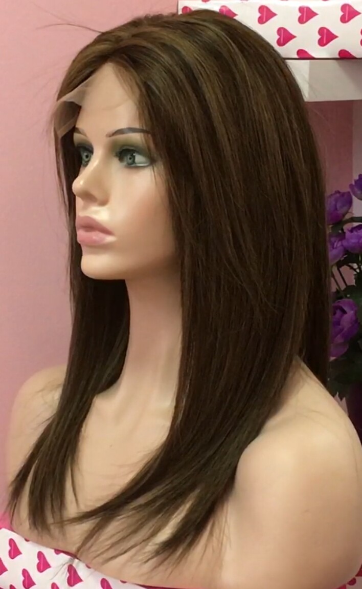 Peluca natural CLARA color 2H6N Top de Tul entero