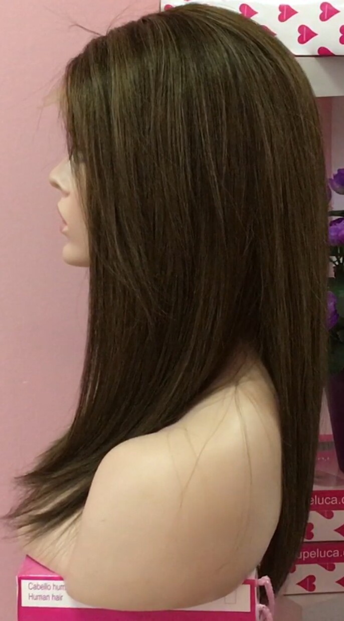 Peluca natural CLARA color 2H6N Top de Tul entero