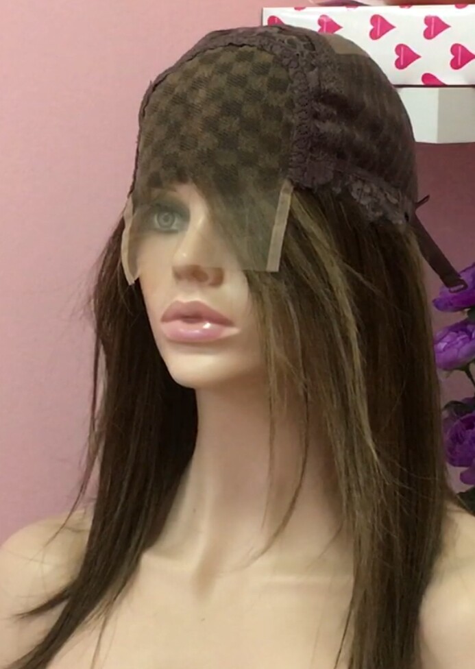 Peluca natural CLARA color 2H6N Top de Tul entero