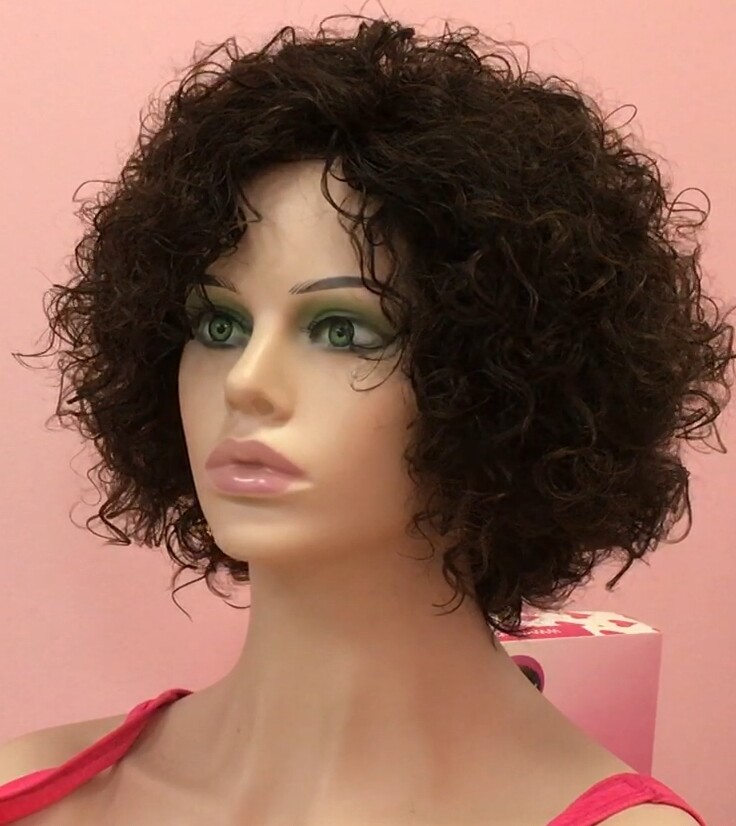 Peluca rizada natural AINHOA  1b maquina