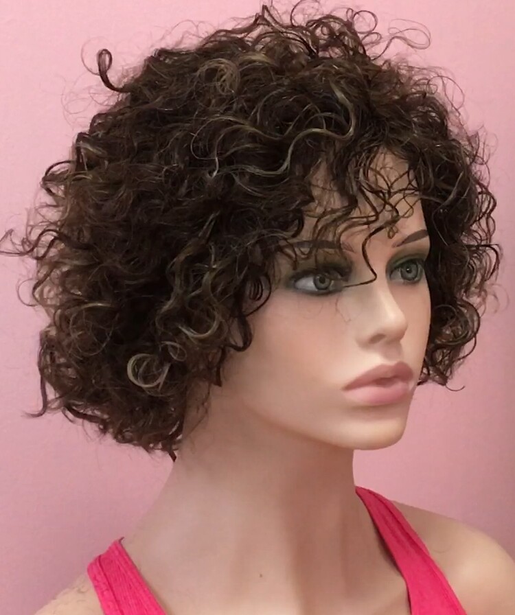 Peluca rizada natural AINHOA 2H2H18H2 maquina