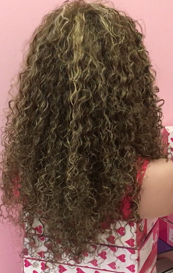 Peluca de pelo rizado natural ADELAIDE 8h613 conf.maquina